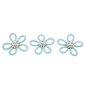 Miniatyrbilde 1 av 8: 3 stk. Skobrosje Søte Farger 6cm Rhineston Bred Blomsterform Klær Brosje for Sko Veske Bryllupskjole Blå Mesh Hvit Rhinestone