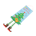 Miniatyrbillede 2 af 9: Juleflag Ornament Juletræ Designet Bambus og Klud Juleophængsskilte til Dør Hjem