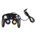Miniatyrbilde 1 av 8: Kablet Spillkontroller Plug and Play Enkeltpunkts Vibrasjons Gamepad Joystick for GC for Wii Svart
