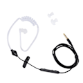 Miniatyrbilde 4 av 8: In-ear hodetelefoner med luftslange, sikkerhetshodetelefon med mikrofon for IOS for Android, svart kabel, hvit slange