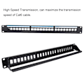 Miniatyrbilde 8 av 8: 19-tommers 24-porters monterbar data patch panel CAT6 nettverkskabel rack (moduler ikke inkludert)