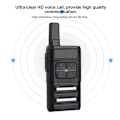 Miniatyrbild 7 av 8: 400‑470MHz Mini Portabel UHF 16-kanals Simplex FM Radio Walkie Talkie EU 110‑240V