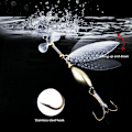 Miniatyrbillede 3 af 8: 5 stk 9,8 cm fiskeblink med roterende paljet, hårdmetal fiskegrej sæt til basørred laks gedde Ferskvands saltvand