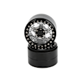 Miniatyrbillede 5 af 8: 2 stk. 2,2 tommer RC aluminium Beadlock fælge 5 eger metal hjulnav til Axial SCX10 1/10 RC Crawler CarBlack