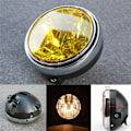 Miniatyrbillede 1 af 5: 7 tommer 35W universel motorcykel forlygte gul krystalglas klar linse stråle rund LED-forlygte
