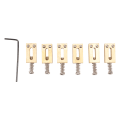 Miniatyrbilde 1 av 8: 6 stk Elektrisk gitar Bridge Sadel Messing 10,5 mm Pitch Tremolo String Tuning Skrue Sadel Tilbehør Sølv