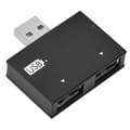 Hub USB2.0 Hane till 2-Port USB Dubbelladdare Splitter Adapter Koncentrator (Svart)