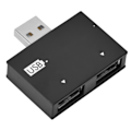 Miniatyrbillede 1 af 8: Hub USB2.0 Han til 2-Port USB Twin Oplader Splitter Adapter Koncentrator (Sort)