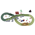 Pikkukuva 8 / 8: Sähköinen Dinosaurusten Autokilparata Leikkisetit Puzzle DIY Liitävät Palikat Lasten Vuoristorata Setti Leikki