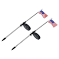 Miniatyrbillede 4 af 8: 2 stk. solcelledrevet havelampe i form af det amerikanske flag til udendørs landskabsbelysning, hvidt lys