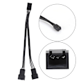 Miniatyrbillede 4 af 8: 5 stk. 3-pin 1 til 2 forlængerkabel splitter CPU kabinet blæser sleeve adapter strømkabel