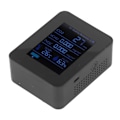 Miniatyrbillede 3 af 8: 5 i 1 Kuldioxiddetektor ABS Elektroniske Komponenter 1500mah Temperatur Fugtighedsmåler til Hjem Kontor Sort
