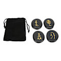 Miniatyrbillede 3 af 8: 4 stk. Reiki Symbol Sten Glattere Overflader Graverede Reiki Sten til Boligdekoration Meditation Ornament Gave Obsidian
