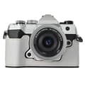 For Olympus OM-5 Camera Case Battery Opening Palm Texture PU Leather Half Body Bottom Protection - Grey