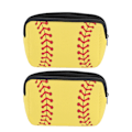 Miniatyrbillede 4 af 8: Baseball Print Neopren Vandtæt Kosmetikpung - 2 stk Gul