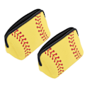 Miniatyrbillede 6 af 8: Baseball Print Neopren Vandtæt Kosmetikpung - 2 stk Gul