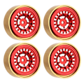 Miniatyrbilde 3 av 8: 4 stk RC Beadlock Hjul Profesjonelt Aluminium Legering Messing RC Hjul Vektblokk for Watchman FMS FCX24 1/18 1/24 RC Bil Rød