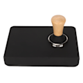Miniatyrbillede 2 af 8: Træ Kaffe Tamper Silikone Kaffe Tamper Måt Sæt med Rustfrit Stål Base til Begyndere Baristaer Sort 51mm Kaffe Tamper
