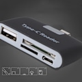 Pikkukuva 4 / 8: USB3.1 HUB+TF Muistikortti Monitoimikortinlukija TypE C PC:lle ja Puhelimelle (Musta)