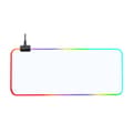 RGB Gaming Mouse Pad - 800x300 mmx4mm Large - LED Multicolor - 14 Lighting Modes - Washed - White