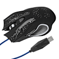 Miniatyrbilde 1 av 8: Kablet Mus LED Lysende 6 Tasters USB Hjemmekontor Gaming Universell Datatilbehør X11Svart