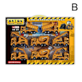 Miniatyrbild 4 av 4: 1 SET legeringskonstruktionsfordonsleksaker kran bulldozer grävmaskin gaffeltruckar pedagogiska leksaker för pojkar barn presenter A