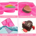 Miniatyrbillede 3 af 5: Pakke med 2 silikoneforme hjerte, kageform, hjerte silikoneform, 6 hulrum, non-stick belægning silikone bageform, hjerte muffin hjerteform, bageform