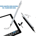 Miniatyrbild 2 av 5: Universal Stylus Penna Dubbla Mjuka Spetsar Skärm Kapacitiv Stylus Penna för Mobil Android Telefon Smart Penna Tillbehör WHITE