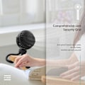 Miniatyrbillede 3 af 5: Håndholdt bærbar ventilator med fleksibelt stativ (sort)