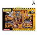 Miniatyrbild 1 av 4: 1 SET legeringskonstruktionsfordonsleksaker kran bulldozer grävmaskin gaffeltruckar pedagogiska leksaker för pojkar barn presenter A