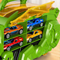 Miniatyrbild 5 av 5: Lastbilsleksaker för småbarn för 3 4 5 6 år gamla pojkar, Leksaksbilar, bilbana, dinosaurietransportbil, Tran green