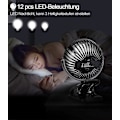 Pikkukuva 4 / 4: Clip Fan Mini USB Pöytätuuletin Hiljainen 720 Rotation 3 Nopeuksia & Yövalo 2000 mAh Akku 5V-2A varten