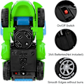 Miniatyrbild 3 av 5: Automatiska dinosaurieleksaker med musik, 2 i 1 automatiska dino-bilar med LED-ljus, dinosaurieleksaker för barn 3-5 år, grön -
