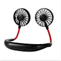 Miniatyrbild 1 av 4: Bärbar handsfree halsfläkt, minifläkt SkrivbordsfläktHandfläkt med USB uppladdningsbar liten fläkt för sommar inomhus utomhus