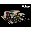 Miniatyrbild 1 av 5: 1:64 G FANS Bilgarage Diorama Modell Med LED-lampor Parkeringsplatser Stad DIY Modellset Kan Kombineras med Städer 710020