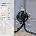 Miniatyrbillede 5 af 5: Håndholdt bærbar ventilator med fleksibelt stativ (sort)