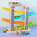 Miniatyrbild 3 av 5: Rolig Träglidare 4-Vånings Parkeringshus Leksaker