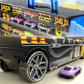Pikkukuva 4 / 5: Hauler-rata-autonheitto kuljetusauto lelu 3 4 5 6 -vuotiaille lapsille pojille sininen yellow