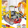 Miniatyrbild 1 av 5: Fordon Lekset för Barn Bilbana Montering Bilmodell Parkeringsplats Ingenjörs C Gåva för Pojkar Flickor A