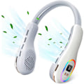 Miniatyrbild 1 av 5: Halsfläkt med RGB Ambient Light, 3600mAh bärbar USB bladlös halsfläkt Tyst fläkt Portabel halsfläkt för resor, sommar