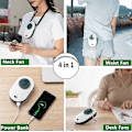 Pikkukuva 4 / 5: Kannettava kaulaan kiinnitettävä tuuletin, Hands-Free Mini Personal -tuuletin USB-ladattava, Clip-On vyötärötuuletin, 3 nopeusasetusta
