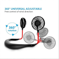 Miniatyrbild 4 av 4: Bärbar handsfree halsfläkt, minifläkt SkrivbordsfläktHandfläkt med USB uppladdningsbar liten fläkt för sommar inomhus utomhus