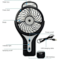 Pikkukuva 3 / 4: Mini Handheld USB Misting Fan, musta