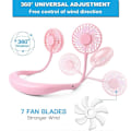 Pikkukuva 4 / 5: Kaula Kannettavat urheilufanit Hand Free Ladattavat Mini-USB-kuulokkeet Suunniteltu käytettäväksi pieni vaaleanpunainen
