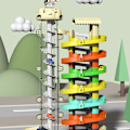 Miniatyrbild 3 av 5: Leksaksset med sju våningar bilramp med hiss, ljud och ljus, julklapp, racerbanan för pojkar 4-7 år Hot
