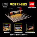 Miniatyrbild 1 av 5: 1:64 G FANS Bilgarage Diorama Modell Med LED-lampor Parkeringsplatser Stad DIY Modellset Kan Kombineras med Städer 710013