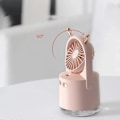 Pikkukuva 5 / 5: Kannettava pöytäjäähdytys USB-ladattava tuuletin (vaaleanpunainen)