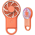 Pikkukuva 1 / 5: Super Mini -tuuletin, kannettava ja kannettava USB-ladattava tuuletin koukulla, pieni ja hiljainen, kaunis led-valo, 3 säädettävää nopeutta (oranssi)
