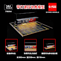 Miniatyrbild 1 av 5: 1:64 G FANS Bilgarage Diorama Modell Med LED-lampor Parkeringsplatser Stad DIY Modellset Kan Kombineras med Städer 710014