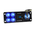 Pikkukuva 1 / 5: Autolaturi 36W Vedenpitävä 4-osainen kytkinpaneeli veneisiin, asuntovaunuihin, punainen valo Blue Light 170mmx65mm
